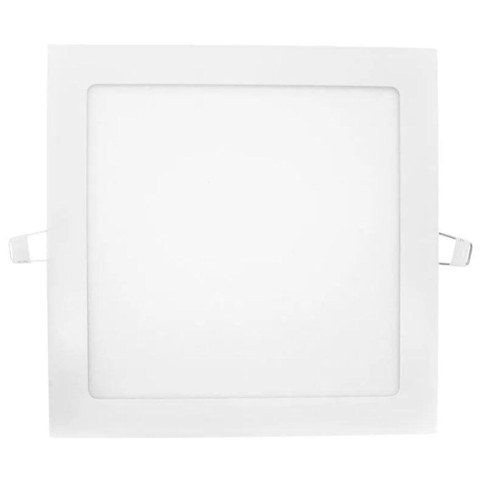 Kit 2 Painéis Plafon Led Embutir 18w Quadrado Branco Frio