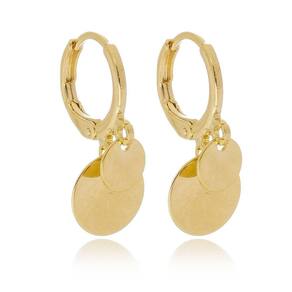 Brinco Argola Banhado A Ouro 18k Com Chapinhas