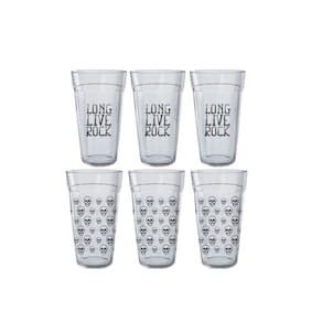 Jogo De Copo Rock Americano Caveira Nadir 345ml Kit 6 Peças