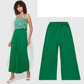 Calça pantalona plissada Enfim