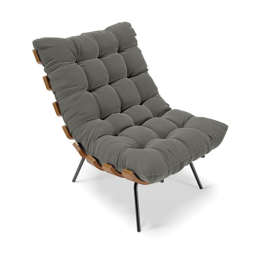 Poltrona Costela Suede Grafite D` rossi