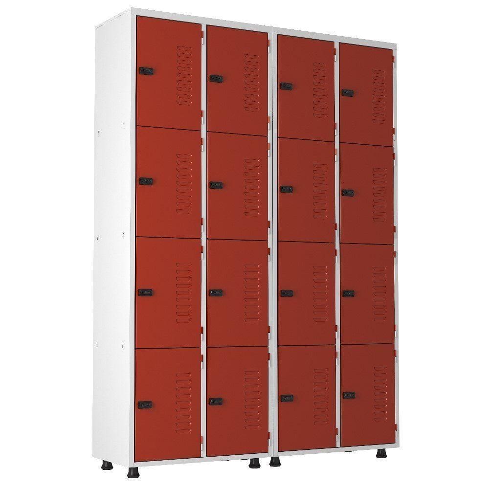 Armário Roupeiro Aço 16 Portas Guarda Volume Trinco