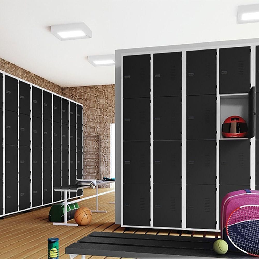 Armário Roupeiro Aço 4 Portas Guarda Volume Ea701 Preto