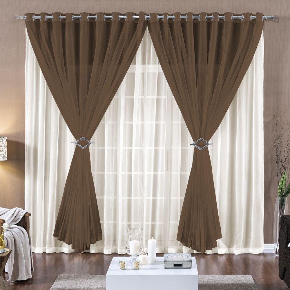 Cortina 2 Mts Voal Sala Quarto Para Varão Barata Tabaco