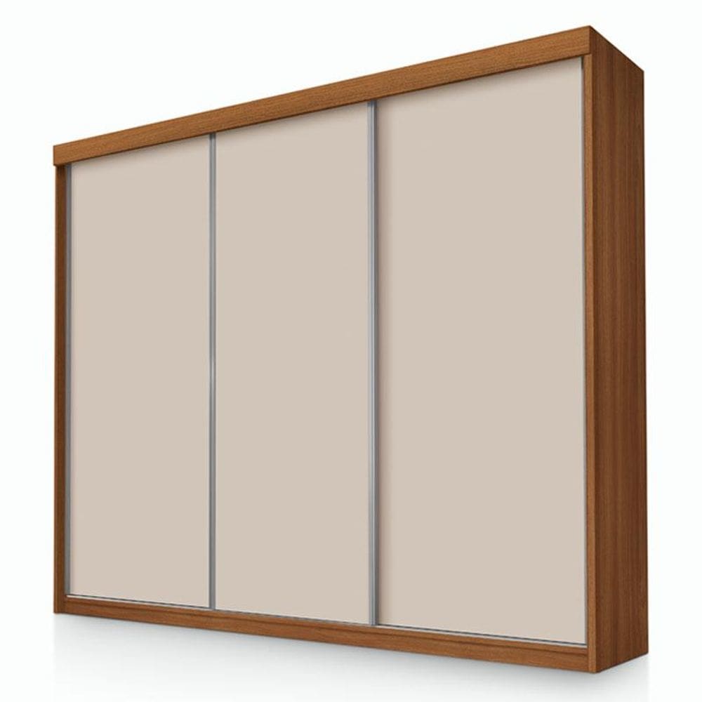 Guarda Roupa Casal Florença 3 Portas de Correr Carvalho New Off White Pina - Luapa