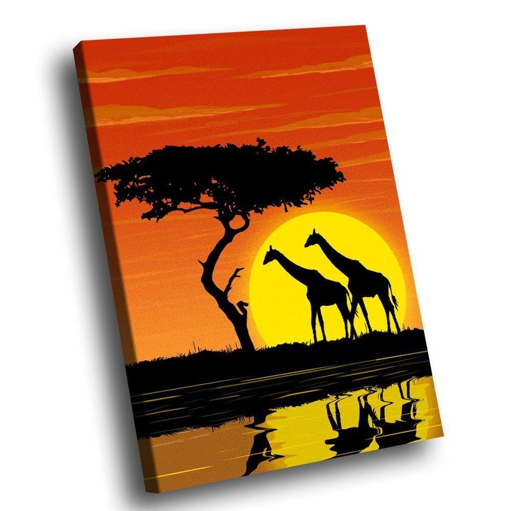 Quadro Casal De Girafas No Dia -- Br Artes