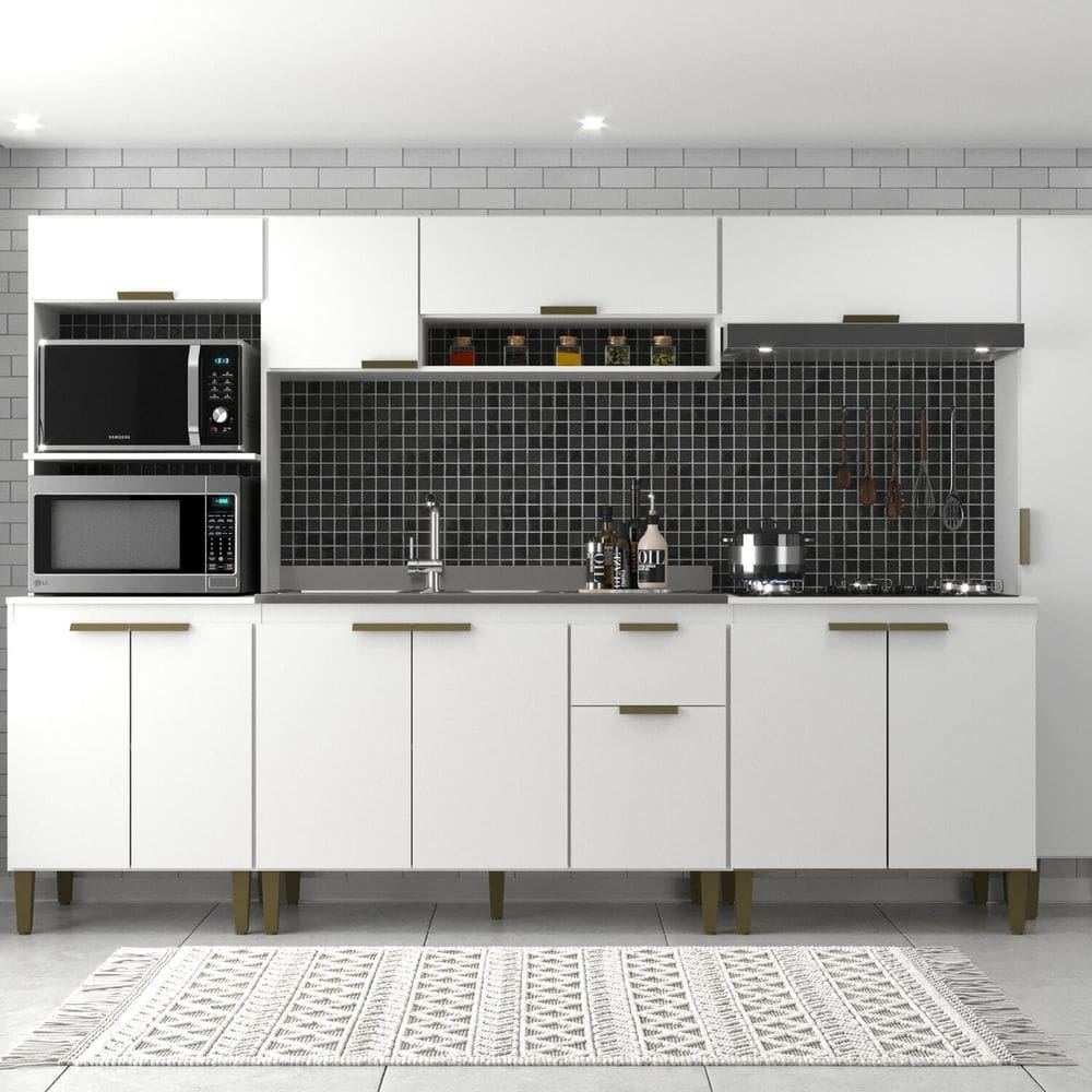 Cozinha Alana 6 Pecas 12 Portas 1 Gaveta Branco