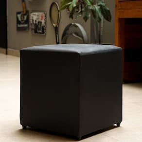 Puff Studio 40x40x40 Cm Courino sem Rodizios Preto