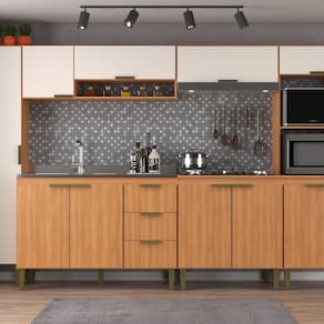 Cozinha Alta Completa 6 Peças Carol 300x193 Freijó/Off White