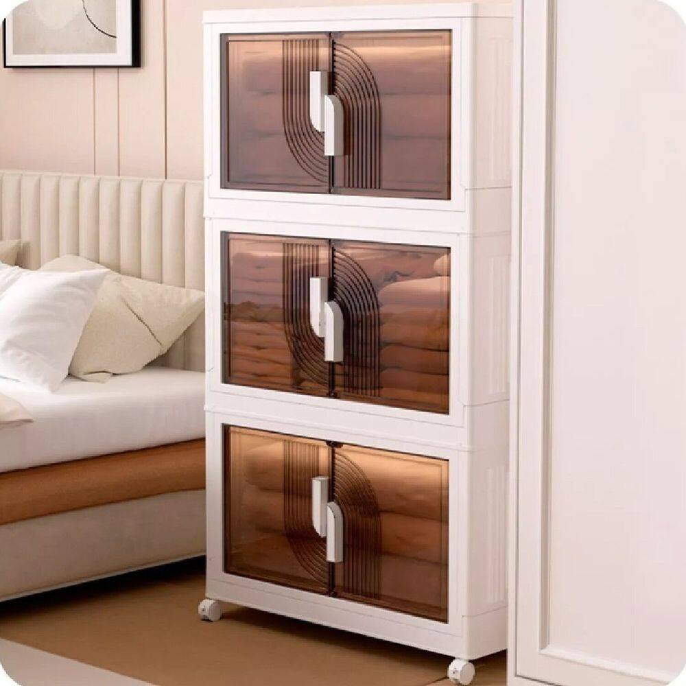 Caixa Organizadora com Portas e Rodinhas Branco