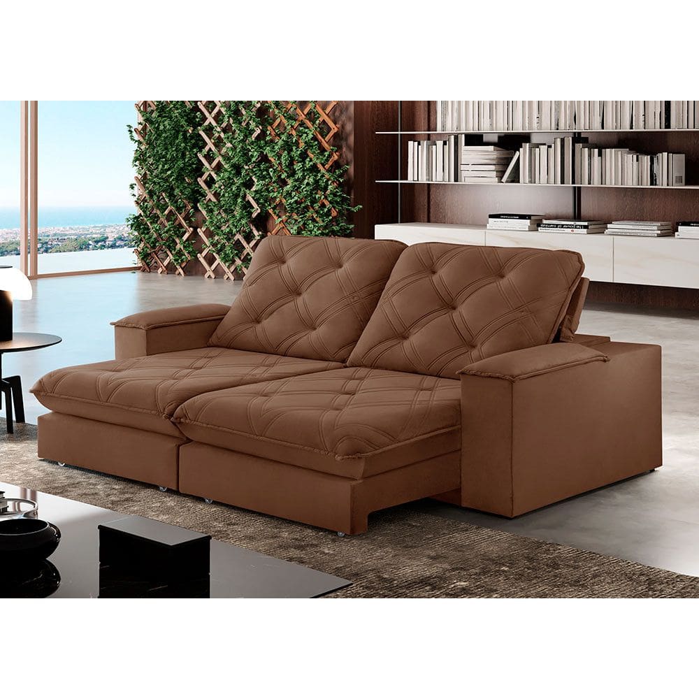 Sofa Retrátil Cuiabá 2,10m Mola Ensacada 03 Lugares Txr