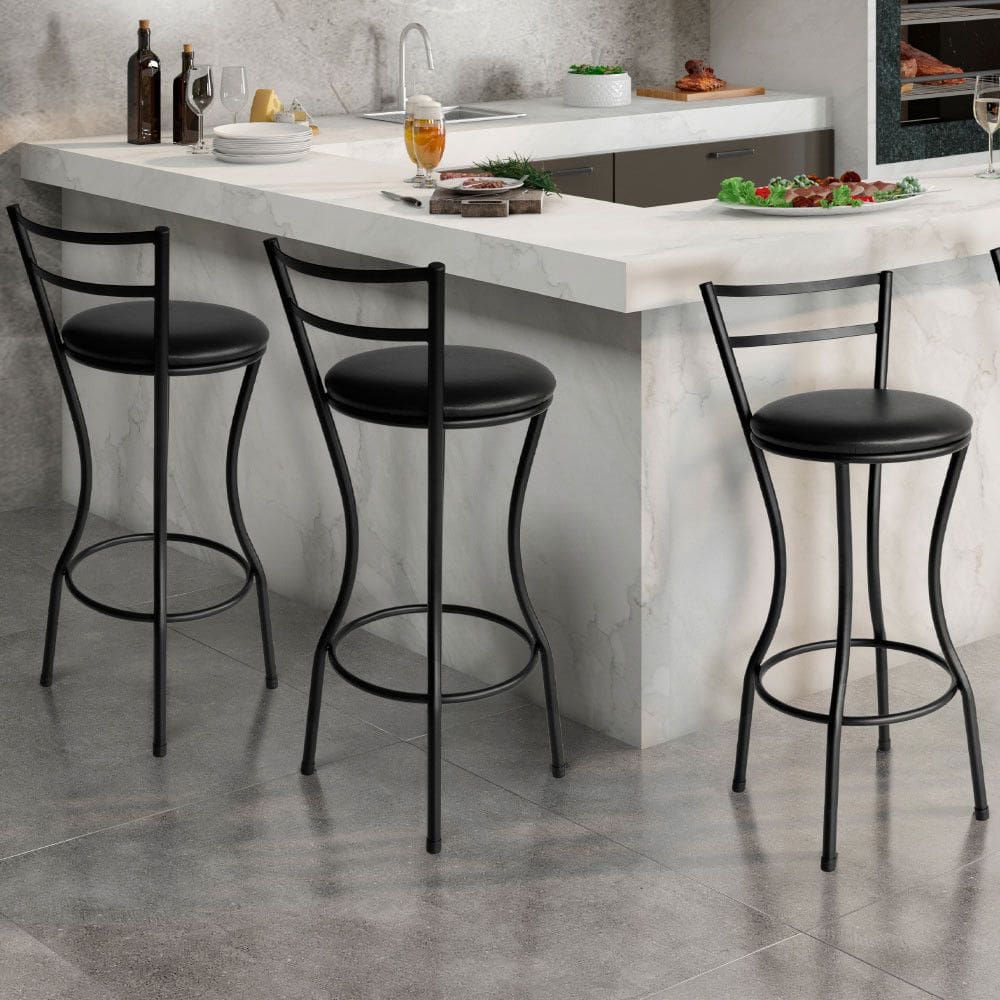 Conjunto de 3 Banquetas Alta Home de Aço de Carbono