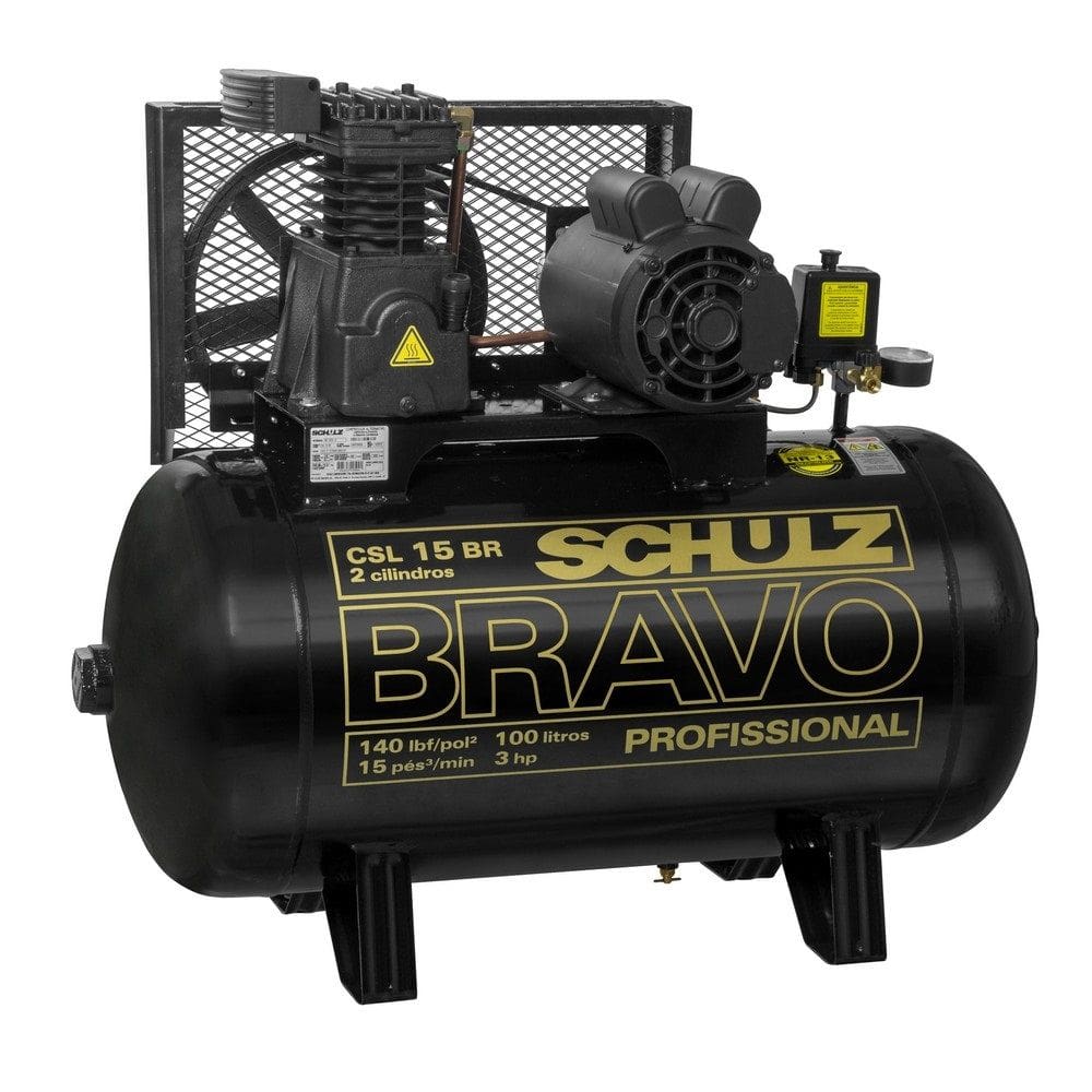 Compressor Ar 15 Pes 100 Litros 3Cv Bravo Schulz Trifa