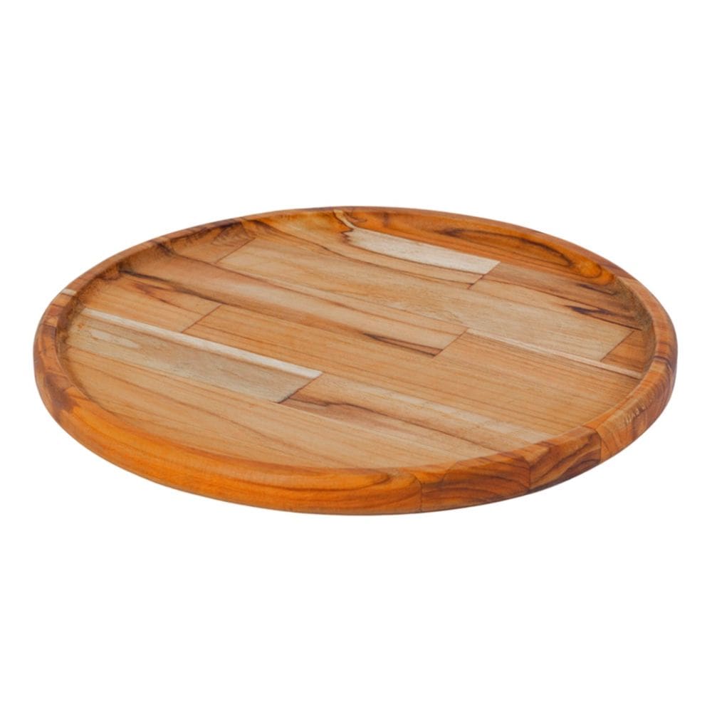 Tábua de Frios Petisqueira Redonda Lisa Madeira 33cm