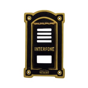 Protetor Interfone Dallas de Alumínio Fundido Ouro 4x10x19cm