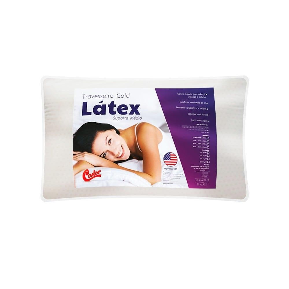 Travesseiro Castor Gold Star Látex Médio 40x60x11cm