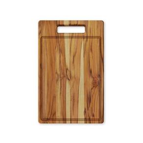 Tábua De Carne De Madeira Teca Com Canaleta - Stolf 44x30