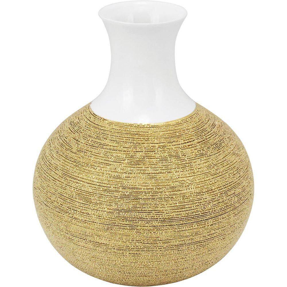 Amber Vaso 34X26X26Cm Cerâmica Dourado