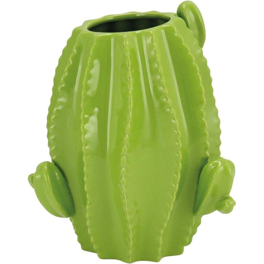 Cactus Vaso 26X22X22Cm Cerâmica Verde