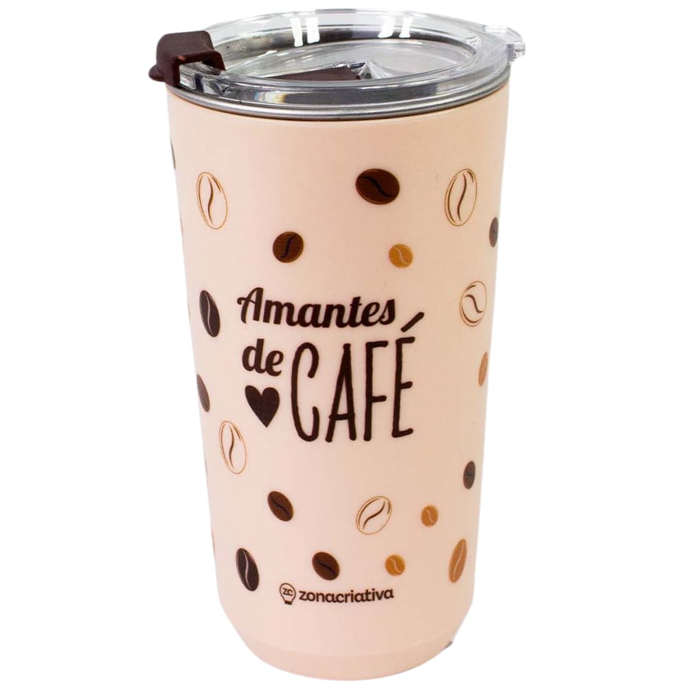 Copo Amantes De Café Térmico Quente Gelado 500ml Com Tampa