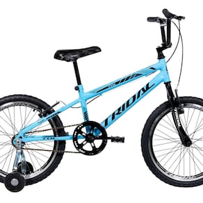 Bicicleta Aro 20 Infantil Bmx Cross Roda Lateral Azul