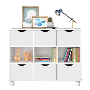 Nicho Organizador Branco com 6 Gavetas Branco e Rodízios - Qmovi