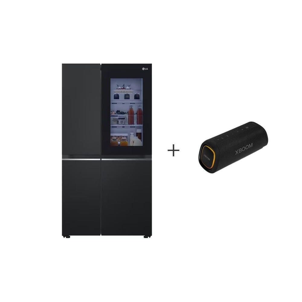 Combo Geladeira Smart LG Inverter Side by Side InstaView 220V + Caixa de Som XBOOM XG7S