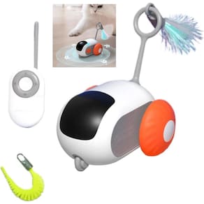 Brinquedo de Gato Pet Carrinho Controle Remoto USB Bateria Recarregavel Felino Animal de Estimaçao Interativo Diversao Entretenimento Lazer