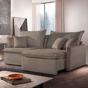 Sofá Cama Retrátil e Reclinável 260cm Colibri Cabecasa Madeiramadeira Cinza