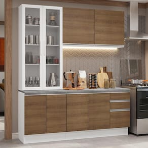 Armário de Cozinha Completa 190cm Branco/Rustic Glamy Madesa 05