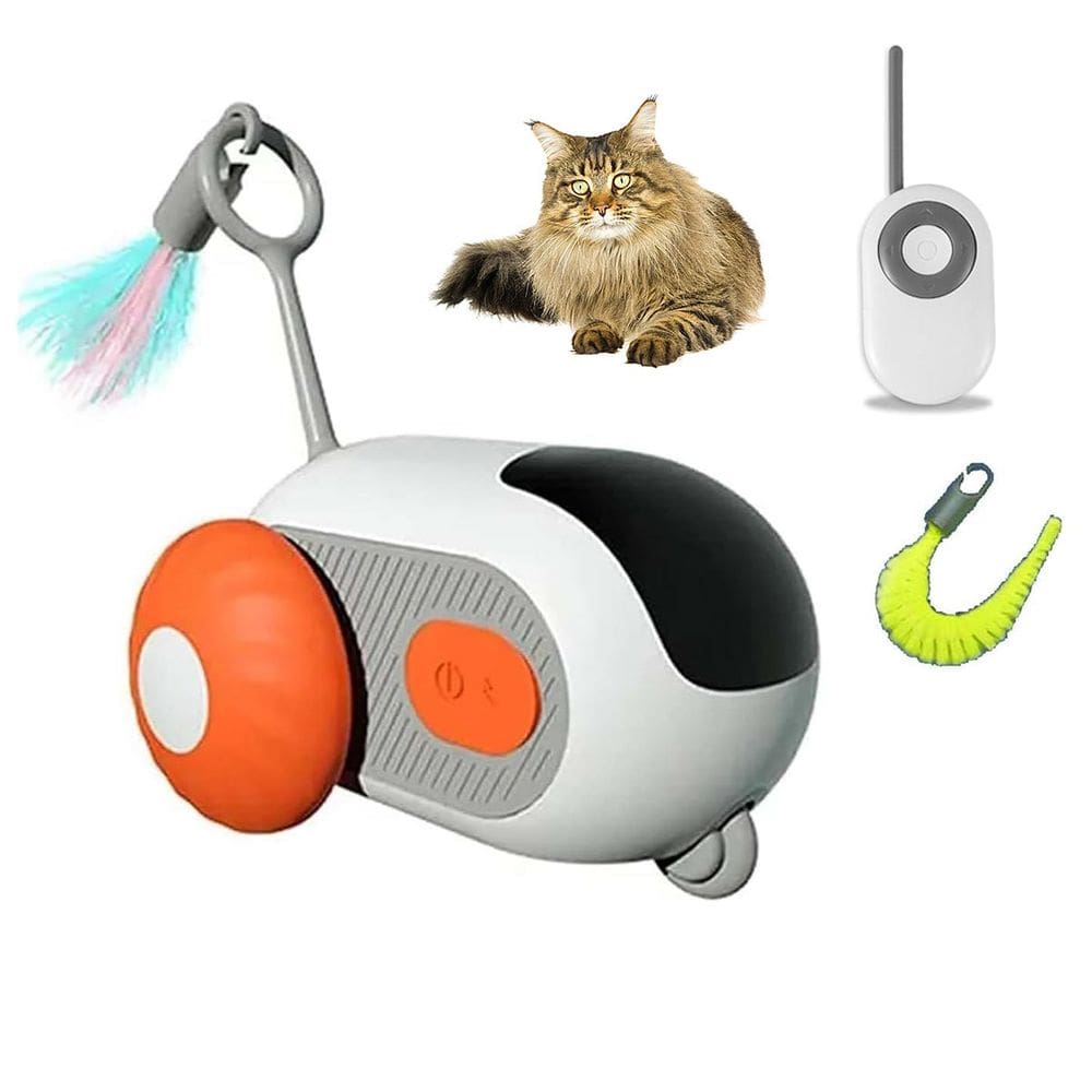 Brinquedo de Gato Pet Carrinho Controle USB Bateria Recarregavel Felino Animal de Estimaçao Interativo Entretenimento Lazer Diversao