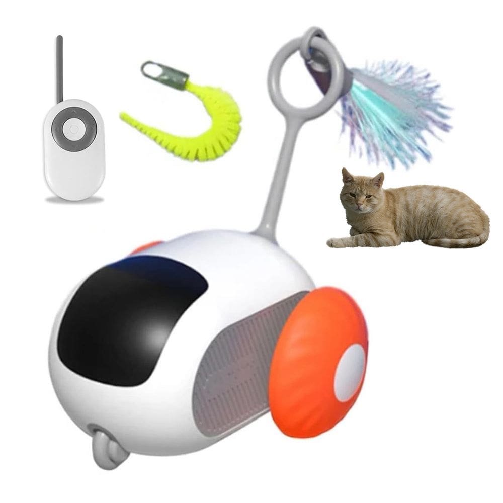 Brinquedo de Gato Pet Carrinho Controle Bateria Recarregavel USB Felino Animal de Estimaçao Interativo Lazer Entretenimento Diversao