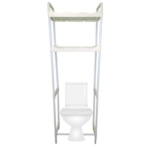Rack Estante Banheiro 2 Prateleiras Vaso Sanitario Multiuso Lavanderia Cozinha Organizaçao Armazenamento Resistente