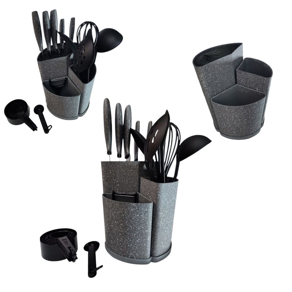 Jogo de Facas e Utensílios de Cozinha Completo - 22 Peças