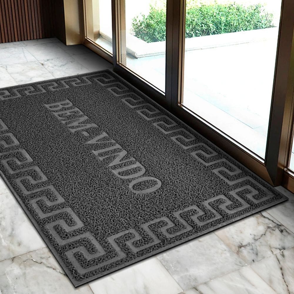 2 Tapete Porta Capacho Bem Vindo Antiderrapante PVC Gf 60X90