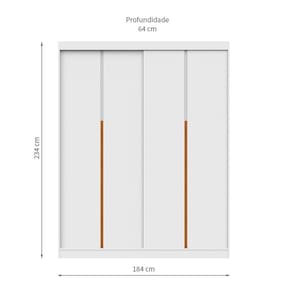 Kit 2 Portas de Correr para Módulo Tuyo com Rodapé Branco 184 cm