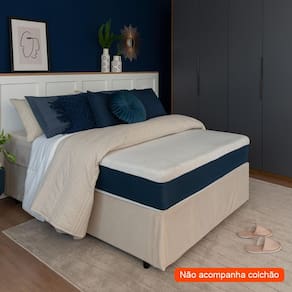 Base para Cama Box Viúva Guldi com Guarda Objetos Bege