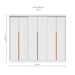 Kit 3 Portas de Correr para Módulo Tuyo com Rodapé Branco 274 cm