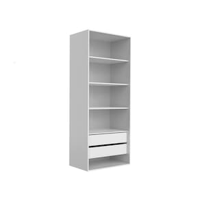 Guarda-Roupa Modulado Tuyo 2 GV e 4 Prateleiras Branco 90 cm
