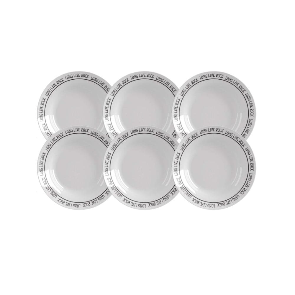 Jogo Prato Fundo Rock Opaline Branco Menu Nadir Kit 6 Peças