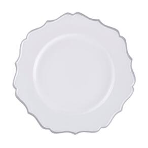 Sousplat Em Polipropileno 33cm Rafimex Branco e Prateado