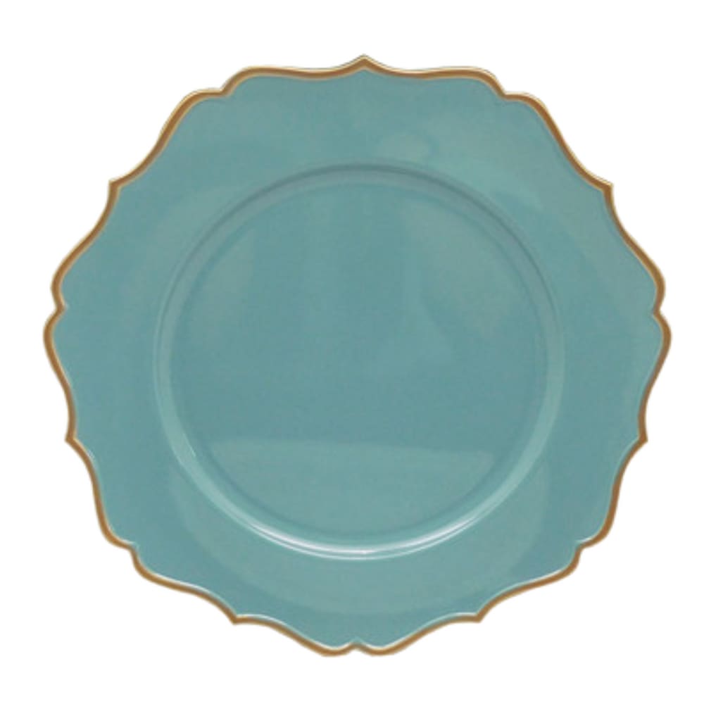 Sousplat Em Polipropileno 33cm Rafimex Azul e Dourado