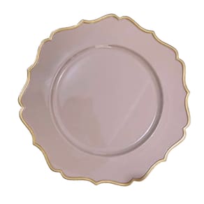 Sousplat Em Polipropileno 33cm Rafimex Bege e Dourado