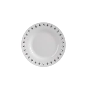 Jogo Prato Fundo Doodle Opaline Menu Branco Vidro Kit 6 Un