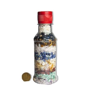 Garrafinha Talismã 9 Minerais Pedras Naturais Média 300g