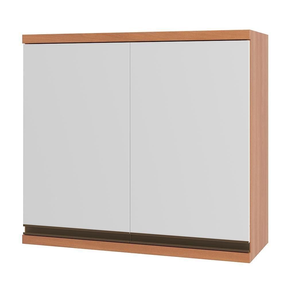 Armário Bárbara 800mm 2 Portas Freijó E Branco