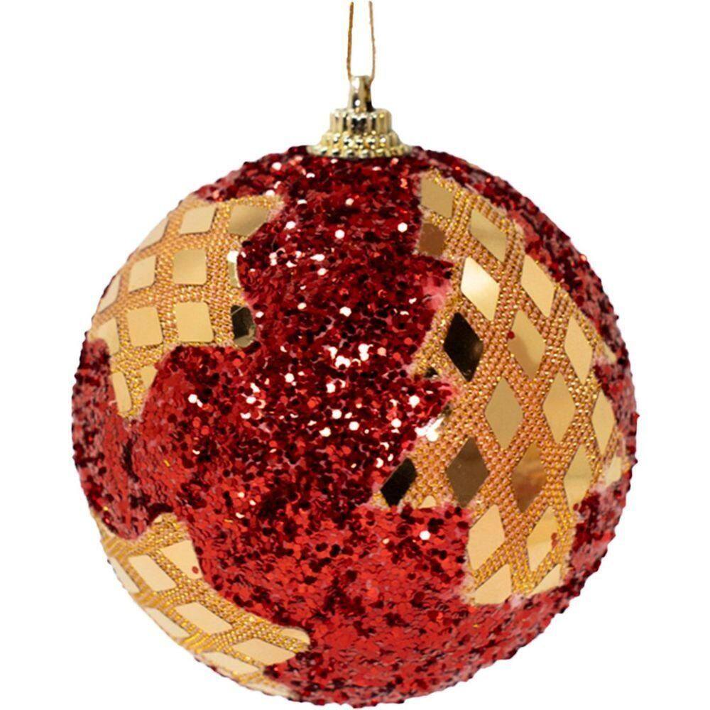 Kit 4 Bolas Natalina árvore De Natal Estrela Artesanal 80mm