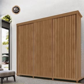 Guarda-roupa Gold Ripado 3 Portas Deslizantes Freijó