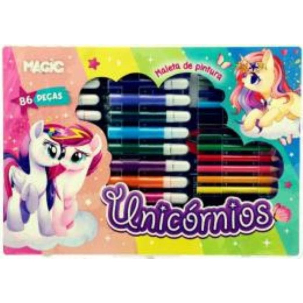 Maleta De Pintura 86 Pecas - Unicornio