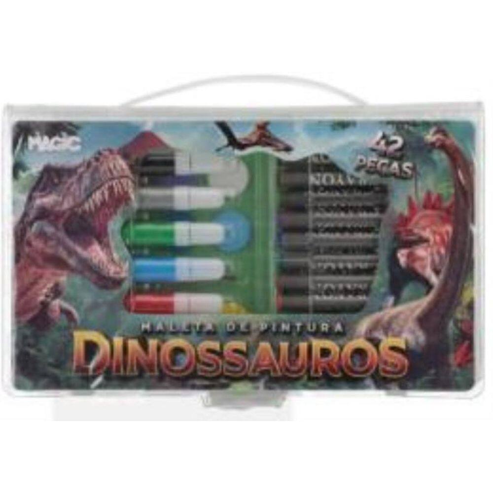 Maleta De Pintura 42 Pecas - Dinossauros